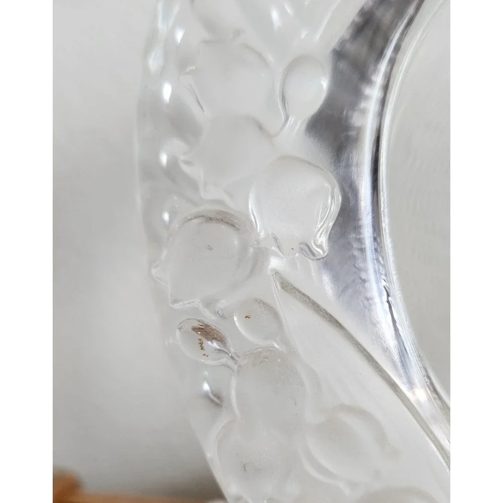 VTG Cottagecore Studio Nova Japan Crystal Picture Frosted Flowers Heart Shape